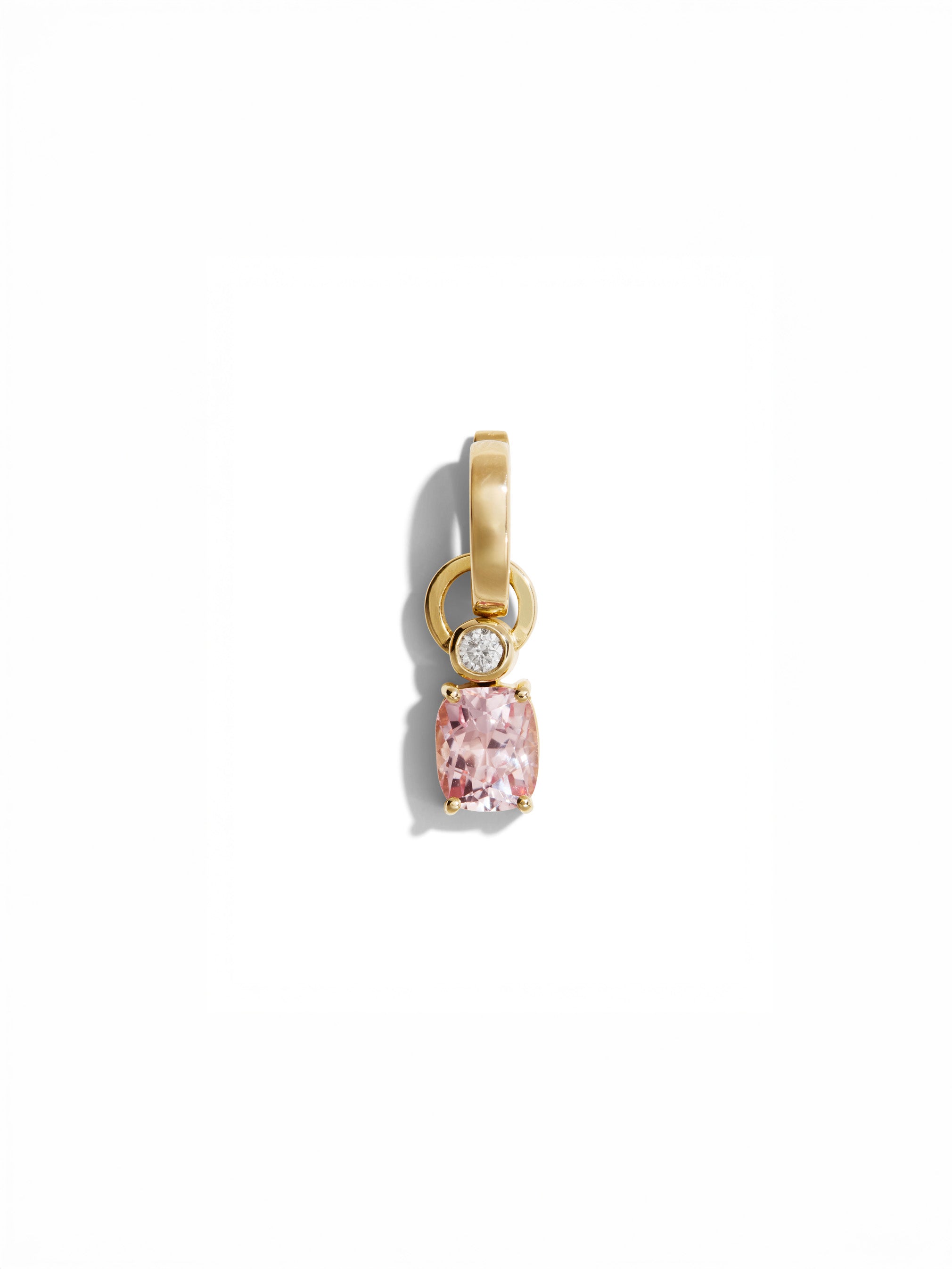 Full Circle Diamond & Cushion Light Pink Sapphire Charm