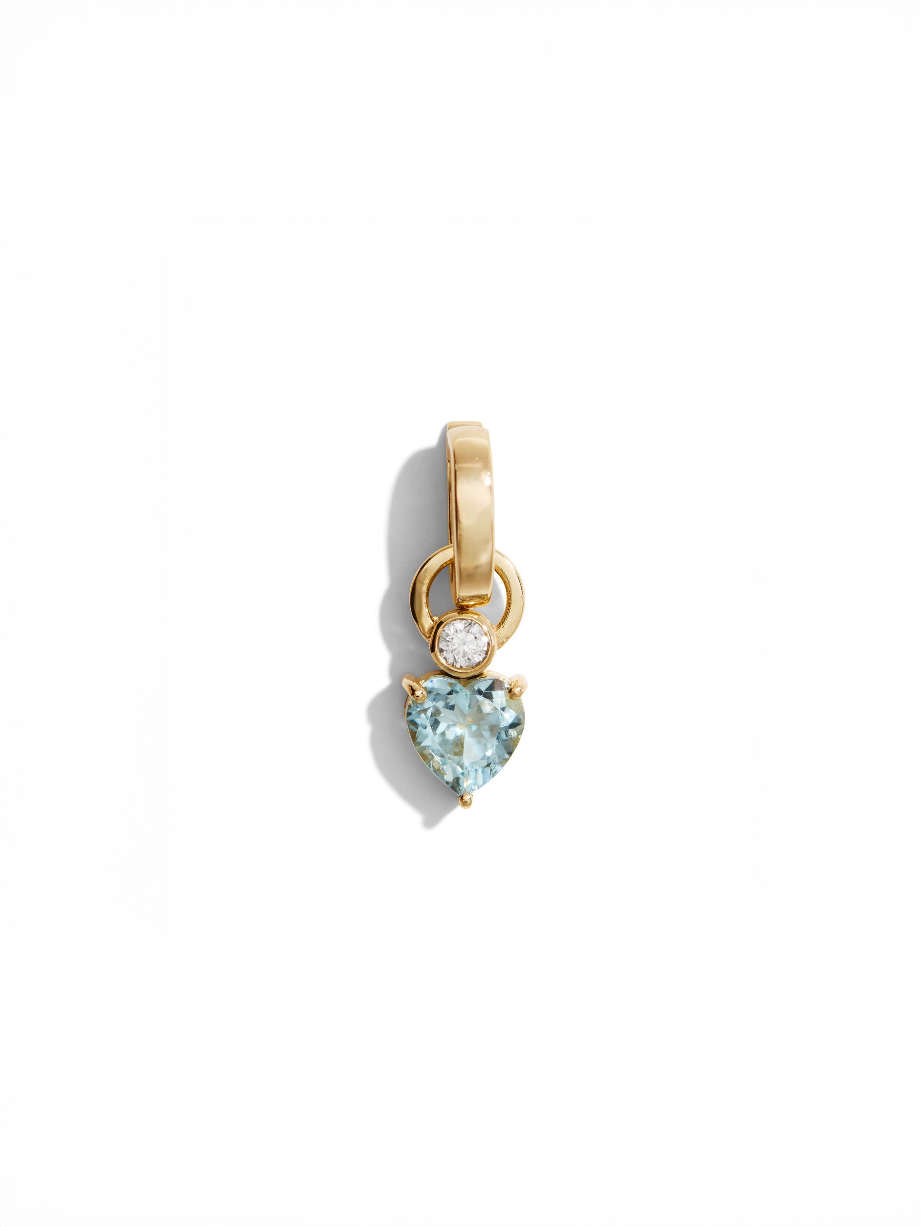 Full Circle Diamond & Aquamarine Heart Charm