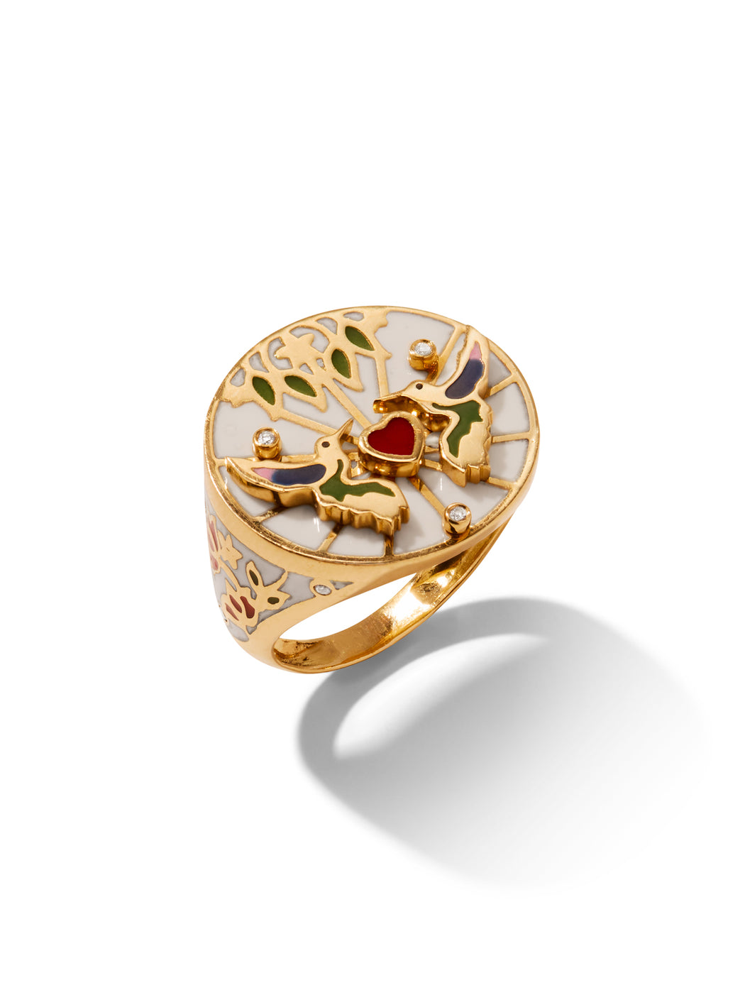 The Love Birds Yellow Gold Ring