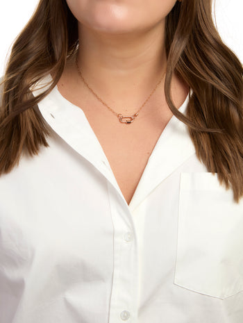 Rose Gold Square Link Chain Necklace