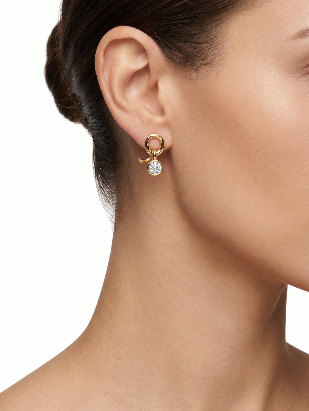 Old European Diamond Yellow Gold Earrings