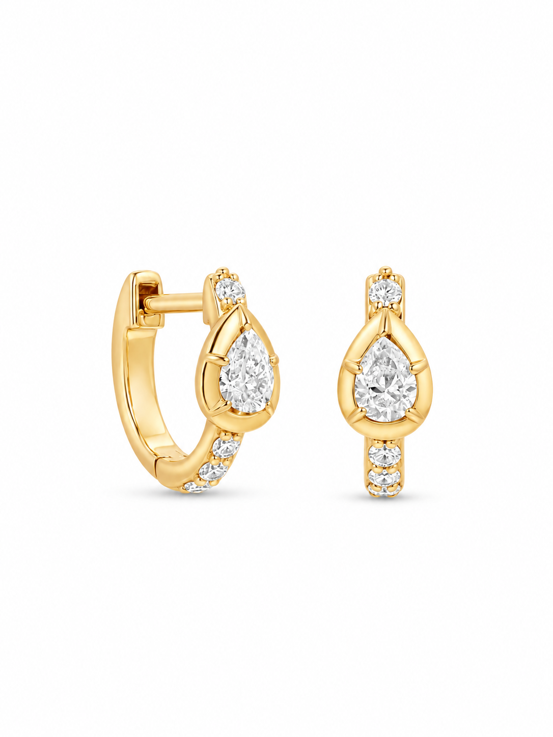 Diamond Astra Yellow Gold Huggies