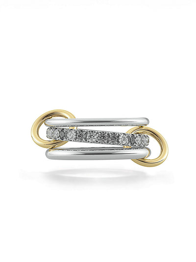 Petunia SG Sterling Silver, Yellow Gold, & Diamond Ring