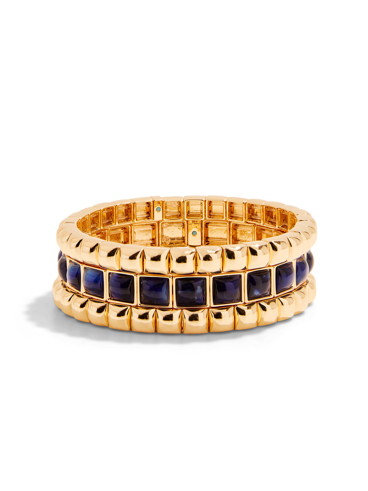The Navy Puffy Stud Bracelet Stack