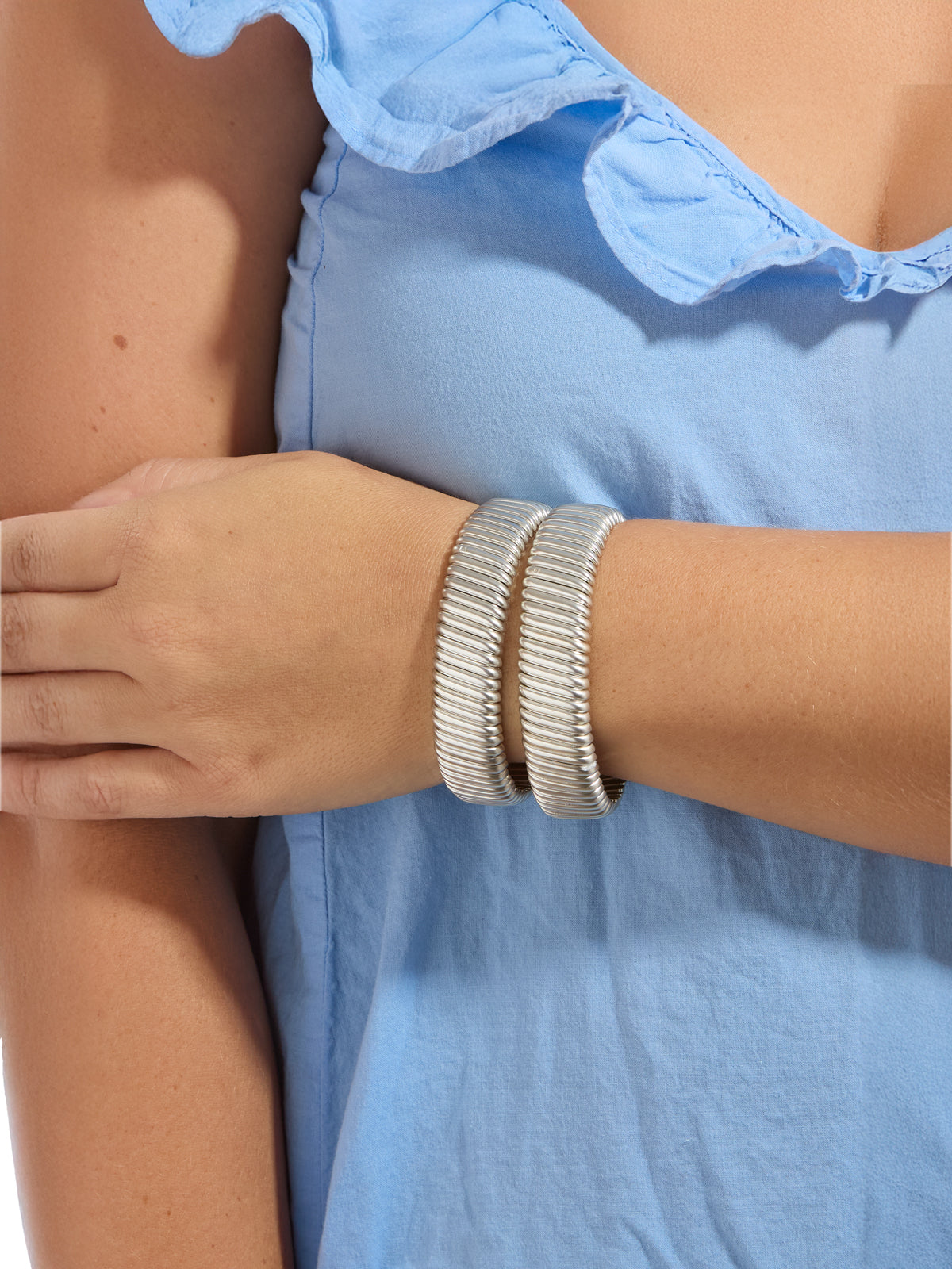 The Rolling Bracelet in Silver Set of 2