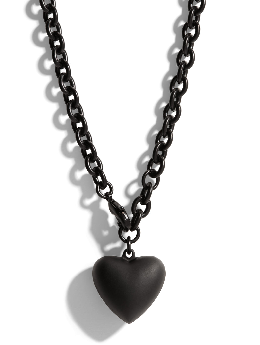 The Black Mini Puffy Heart Necklace