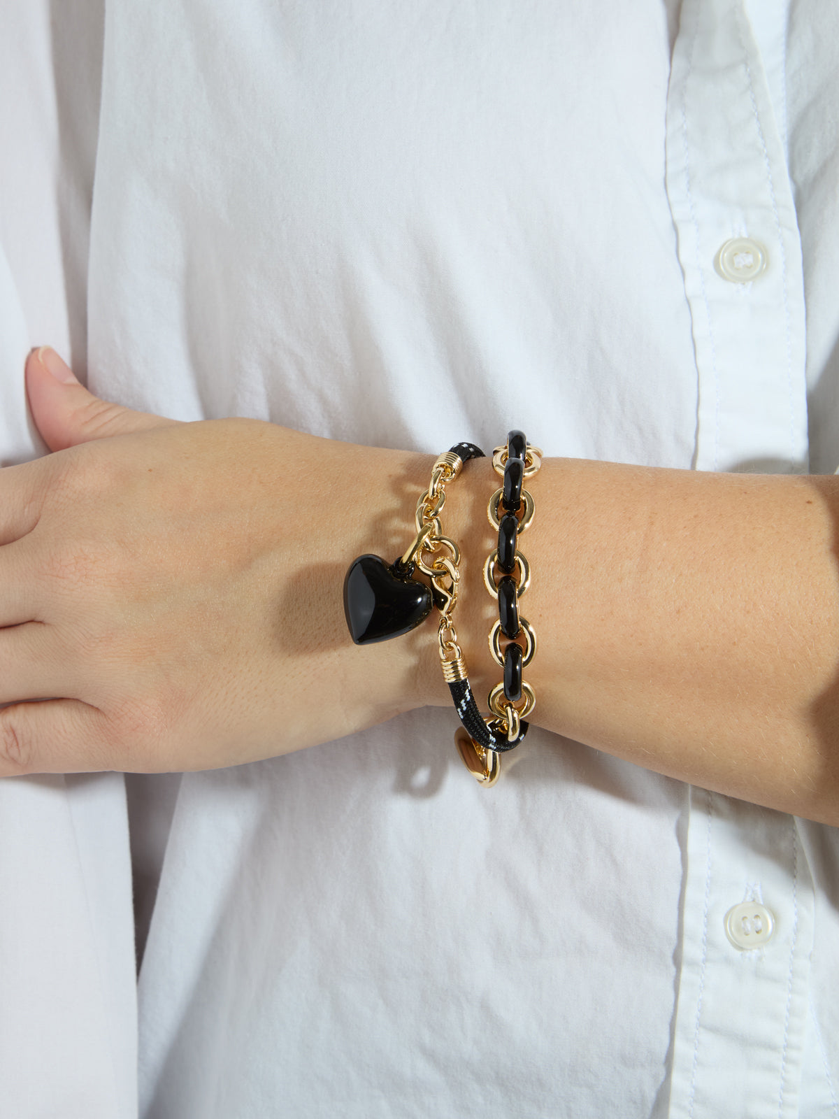 The Black Happy Cord Charm Bracelet