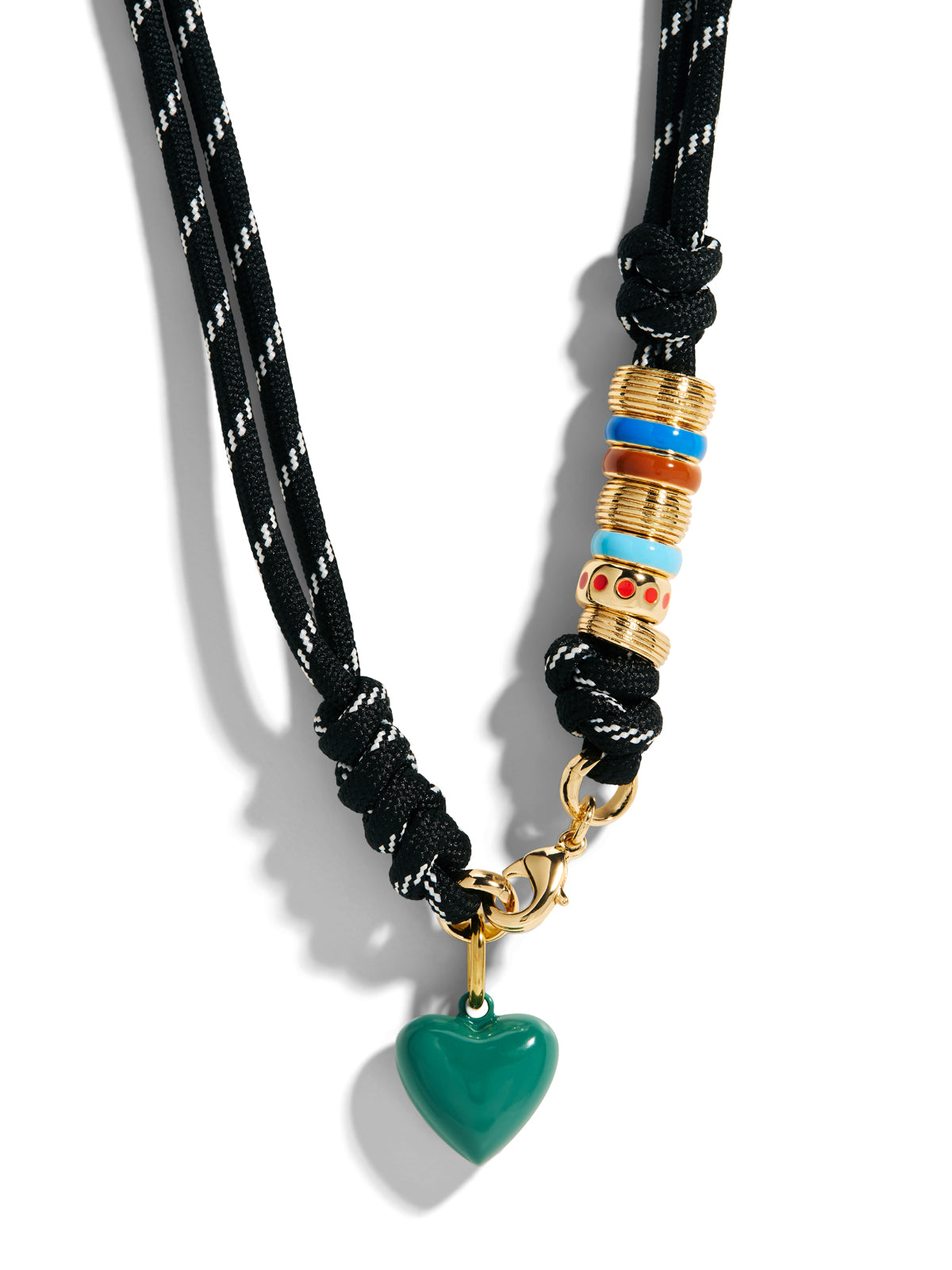 The Black Supersize Cord Heart Charm Necklace