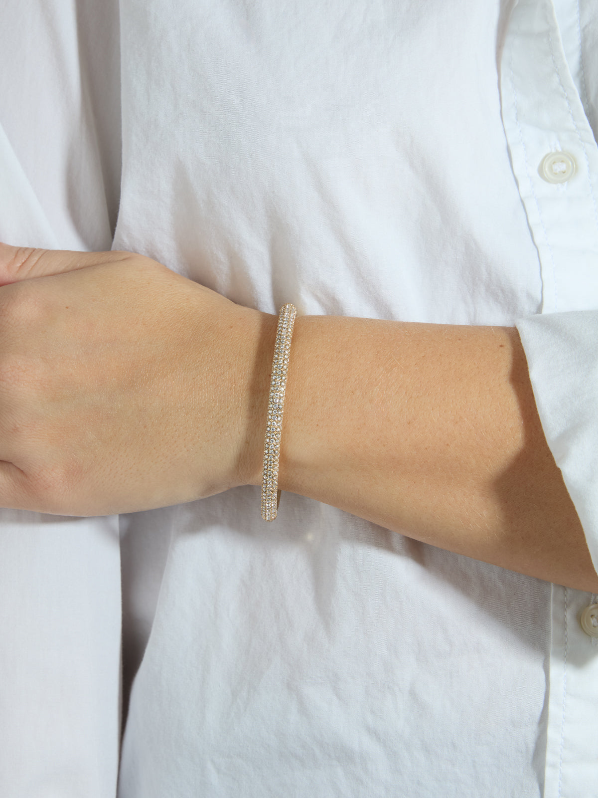 The Pave Tubular Hinged Bracelet