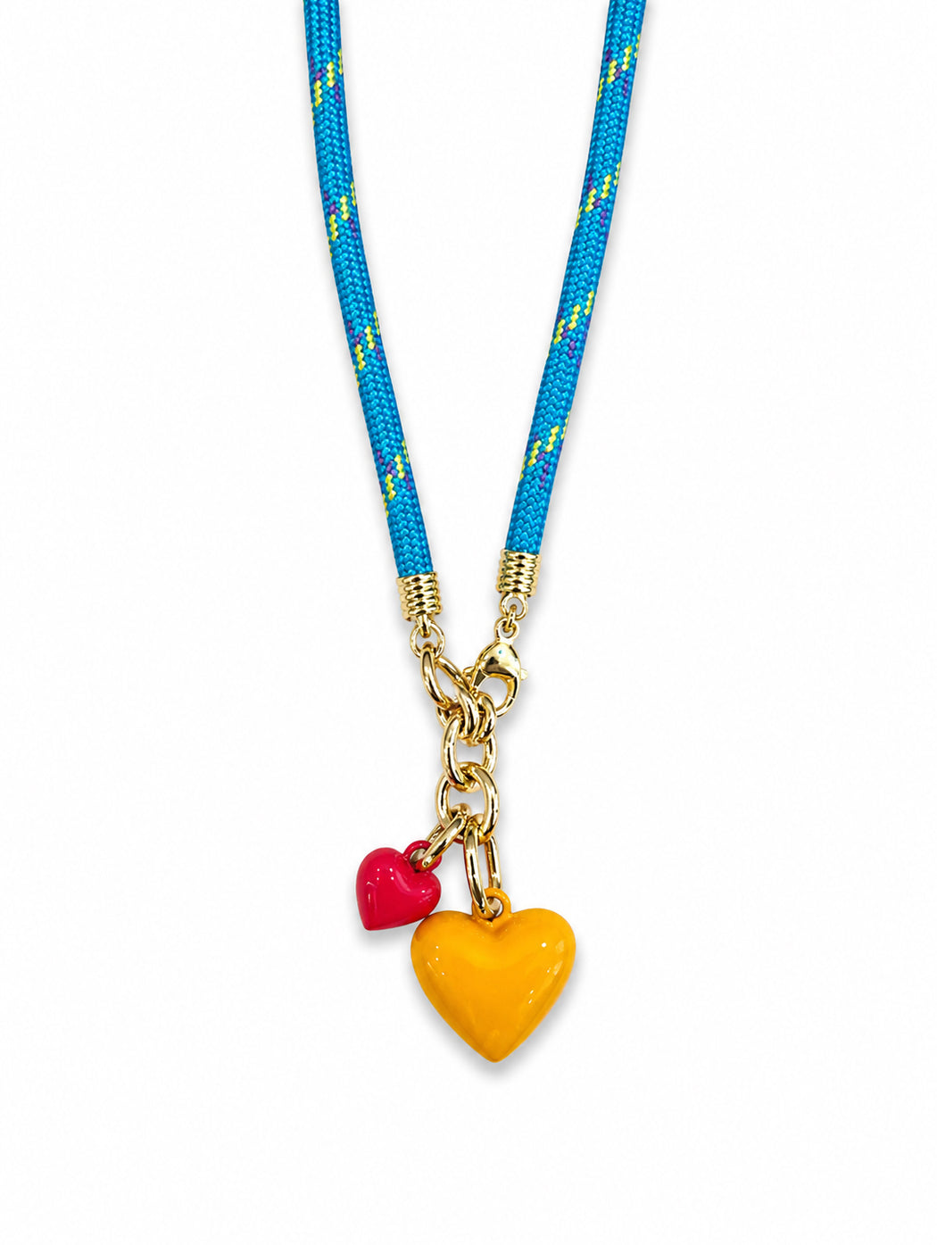 The Dark Turquoise Happy Cord Charm Necklace