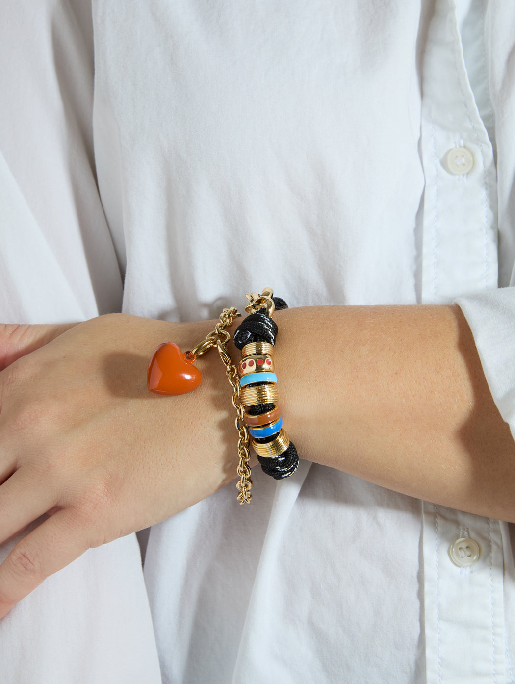 The Black Supersize Happy Cord Bracelet