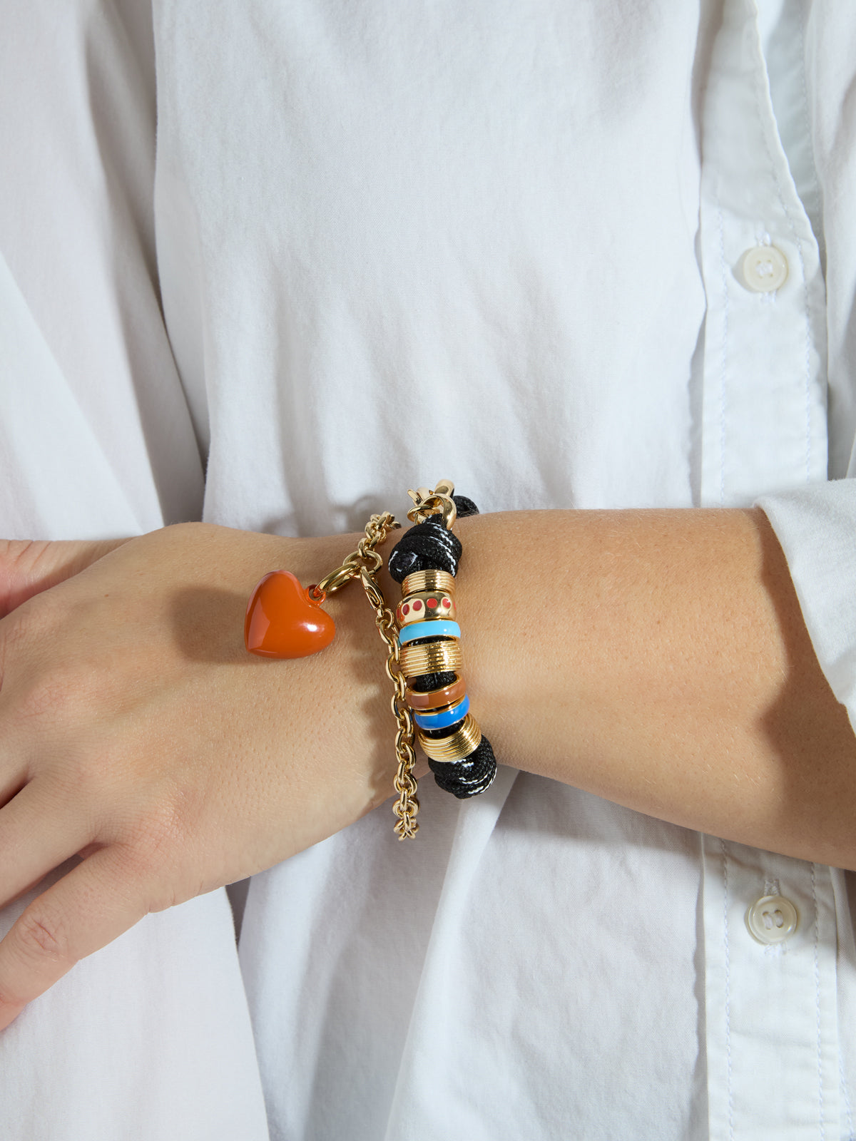 The Black Supersize Happy Cord Bracelet