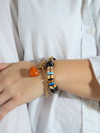 The Black Supersize Happy Cord Bracelet