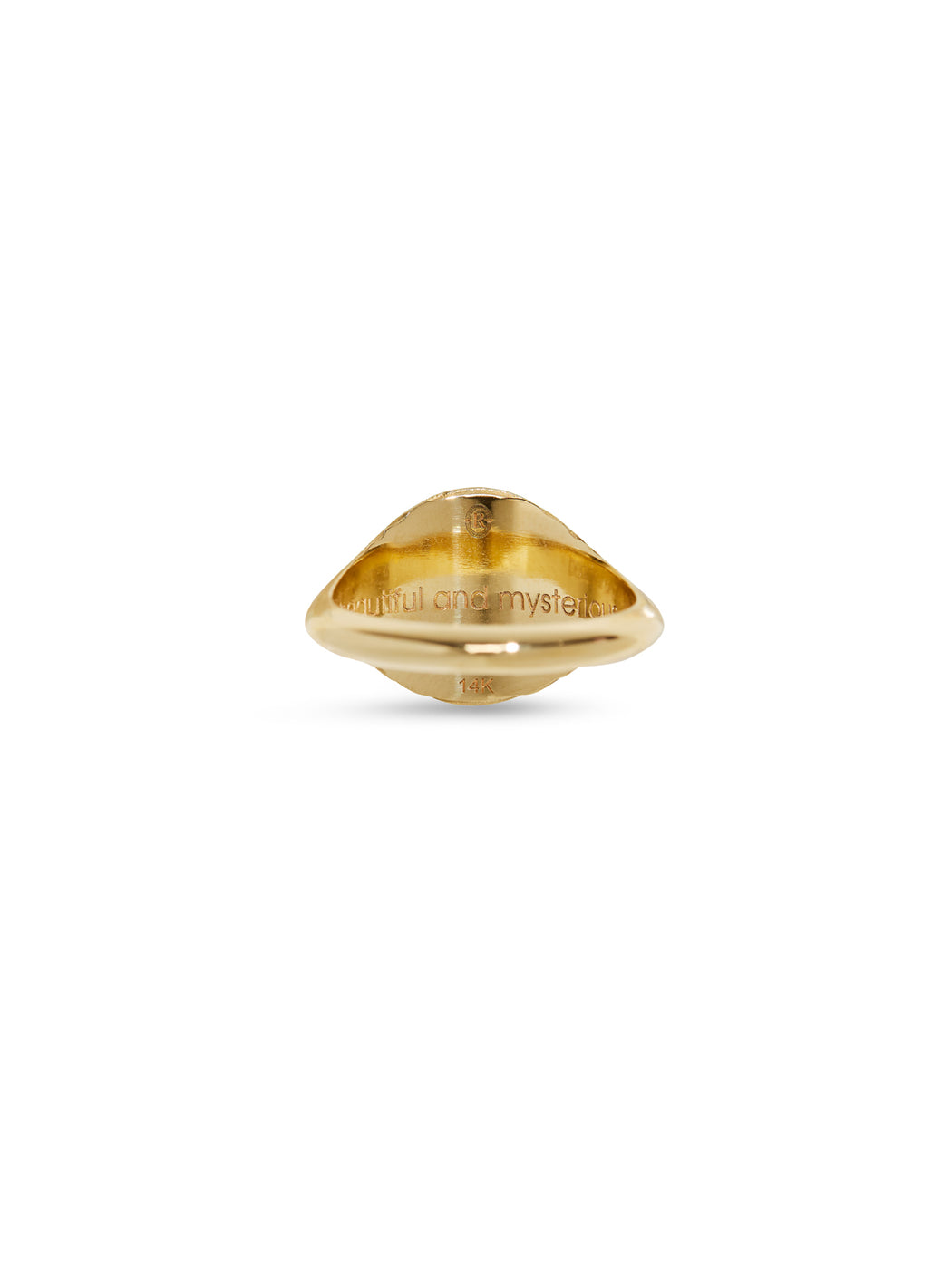 Unicorn Tiered Fantasy Yellow Gold Signet Ring