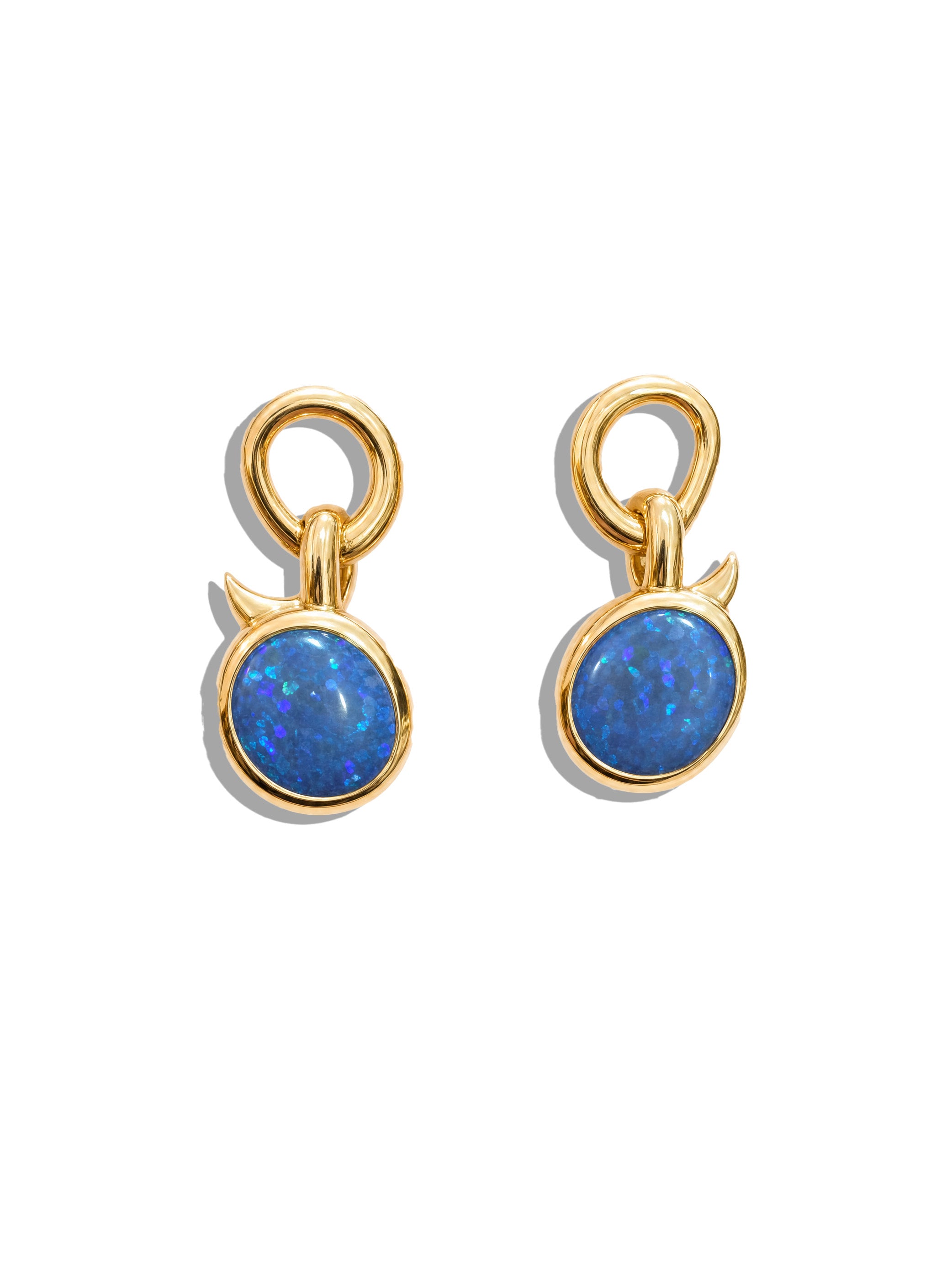 Australian Opal Yellow Gold Earrings