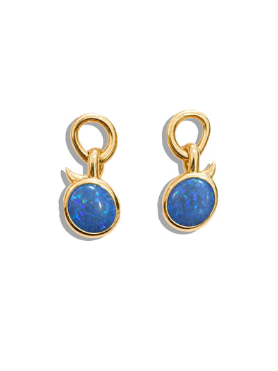 Australian Opal Yellow Gold Earrings
