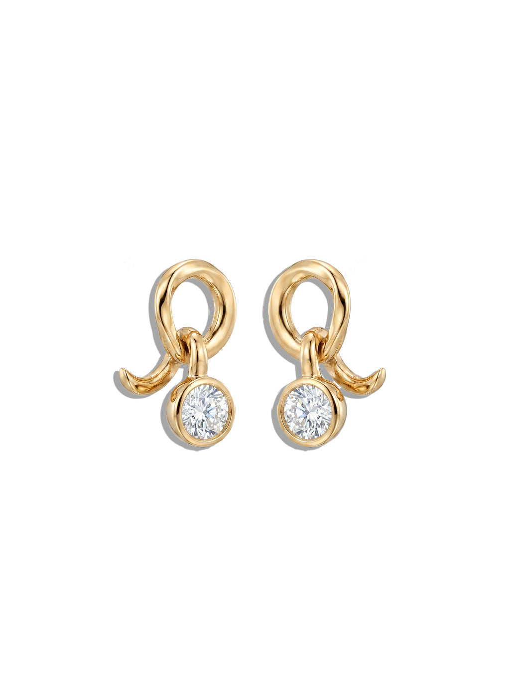 Old European Diamond Yellow Gold Earrings