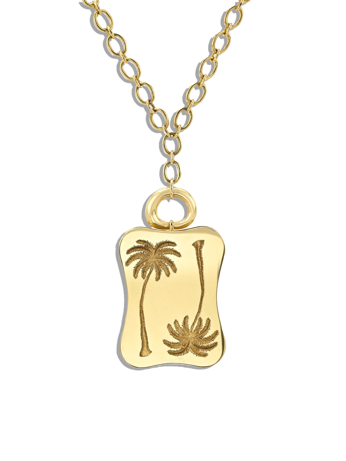 Grandfather Palm Tree Yellow Gold Vein Locket