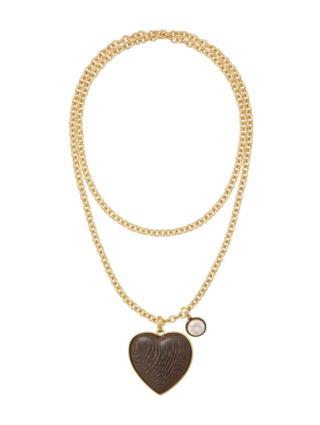 The Big Simple Wood Heart Pendant Necklace