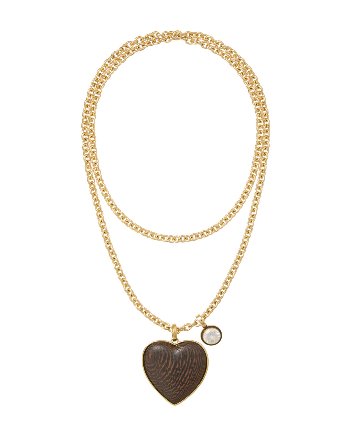 The Big Simple Wood Heart Pendant Necklace