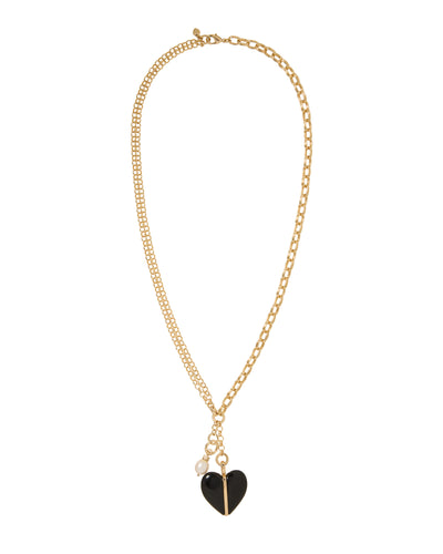 The Big Stone Heart Charm Necklace