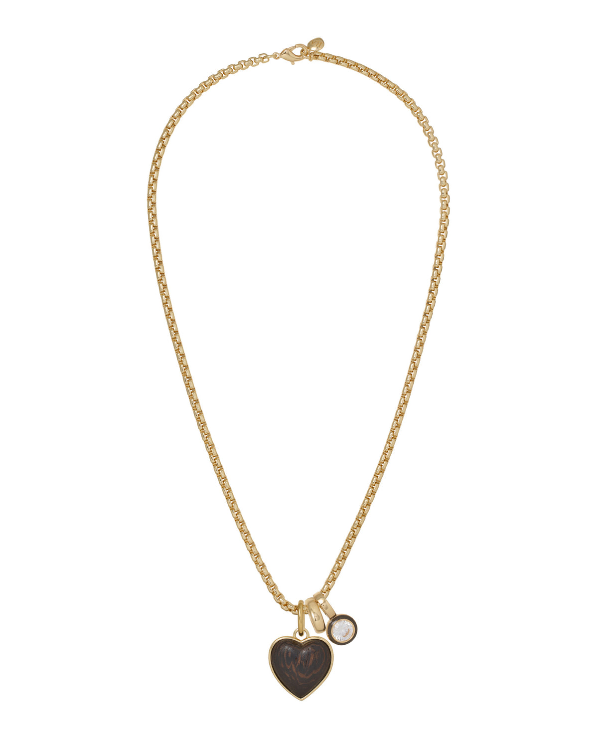 Mini Wood Heart Pendant Neckalce