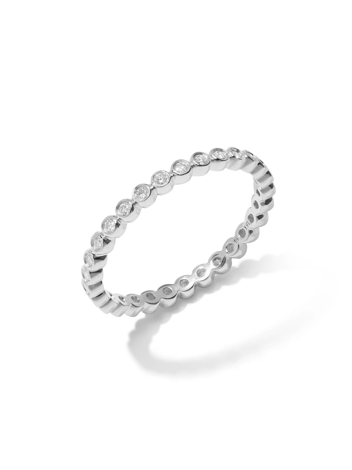 Mini Bezel Diamond White Gold Band
