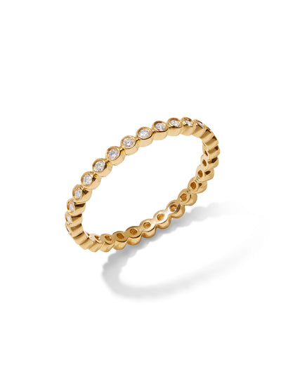 Mini Bezel Diamond Yellow Gold Band