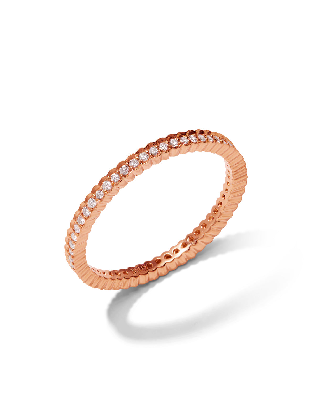Scallop Diamond Rose Gold Band