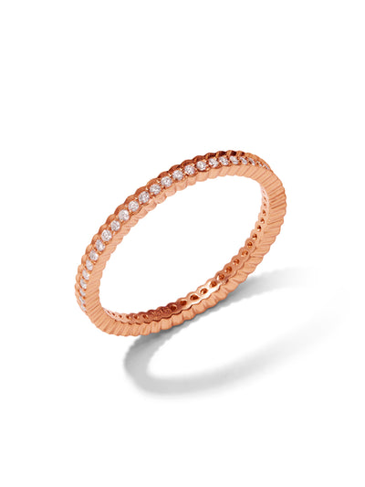 Scallop Diamond Rose Gold Band