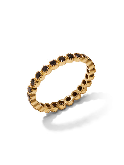 Bezel Black Diamond Yellow Gold Band