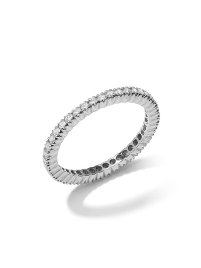 Prong Set Diamond White Gold Band