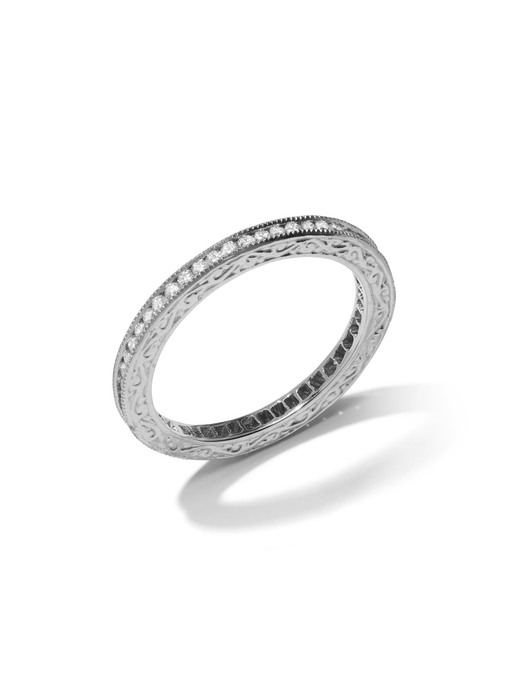 Channel Set Diamond White Gold Band