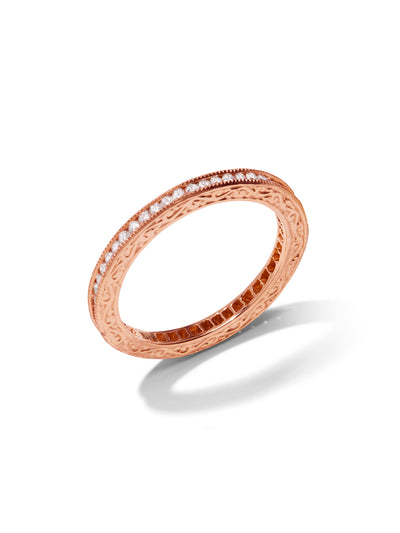 Channel Set Diamond Rose Gold Band