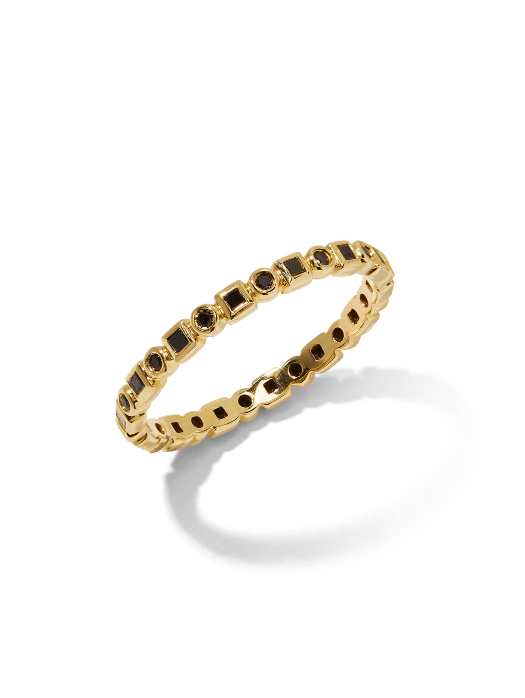 Kate Round & Princess Black Diamond Yellow Gold Band
