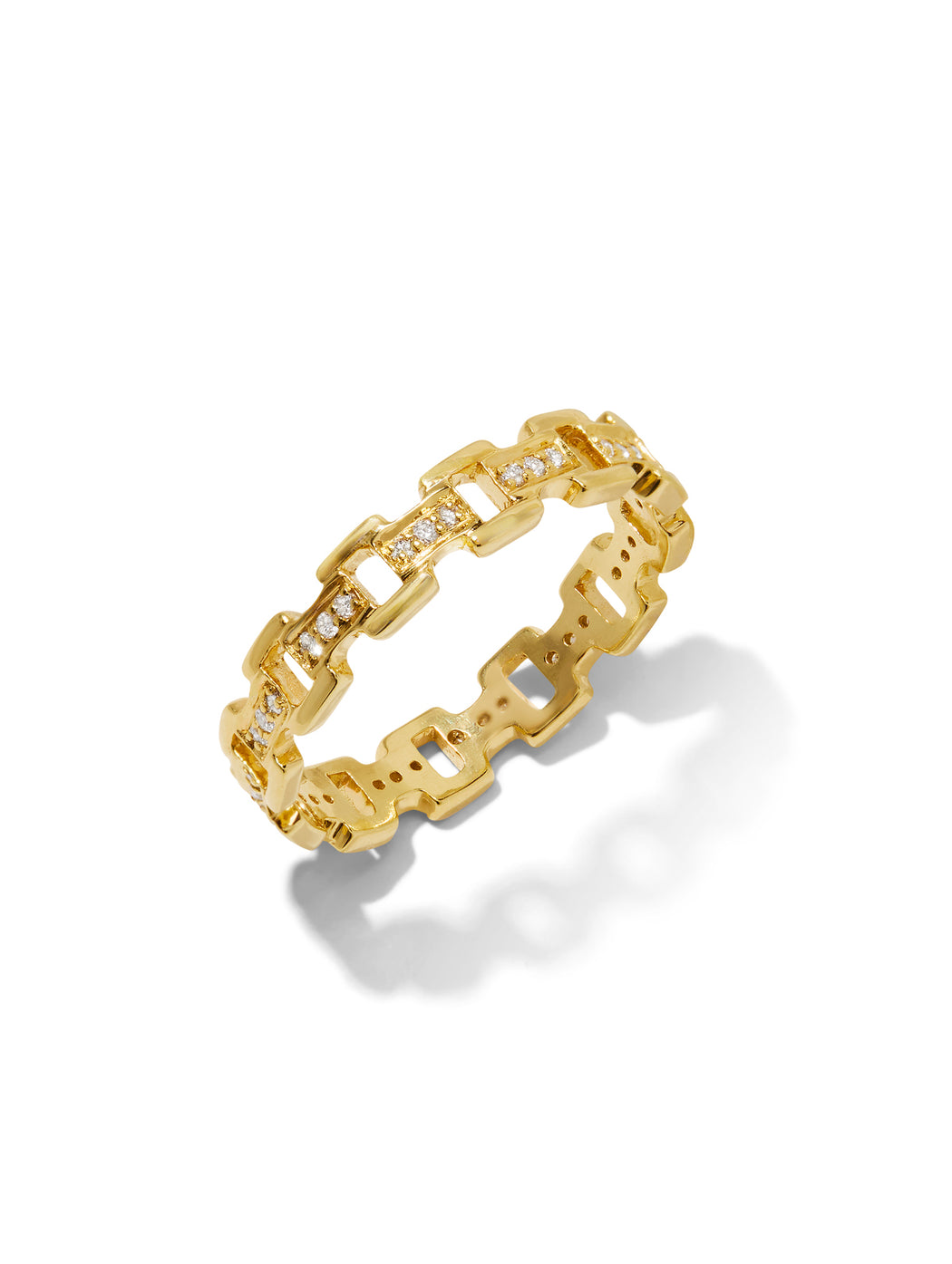 Cesta Woven Diamond Yellow Gold Band