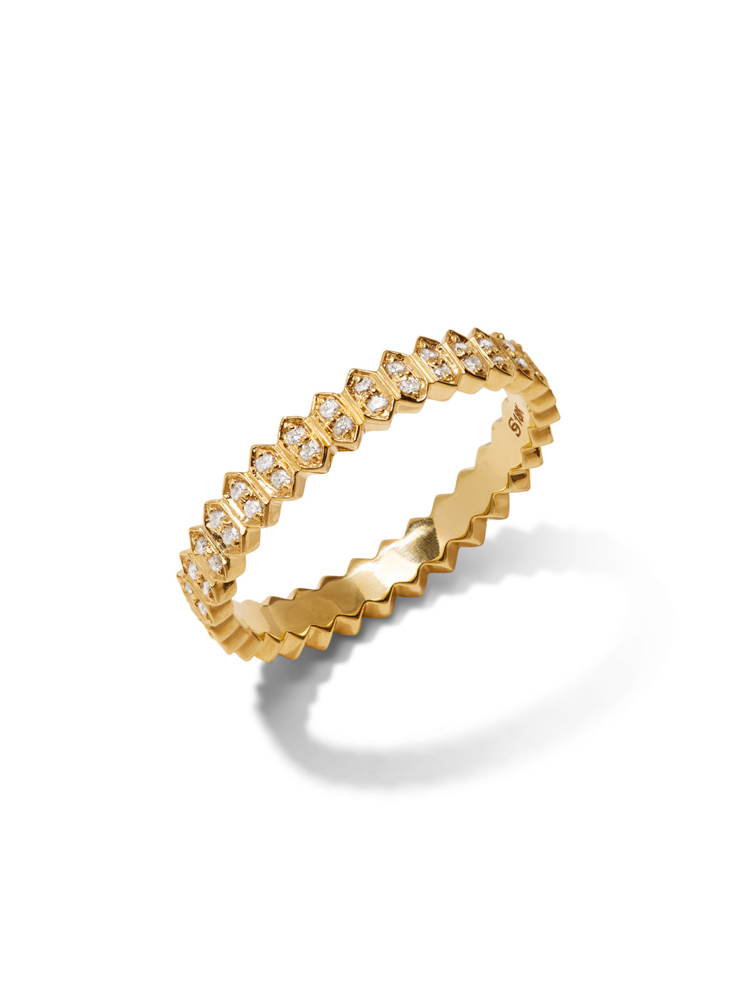 Mini Abacus Diamond Yellow Gold Band