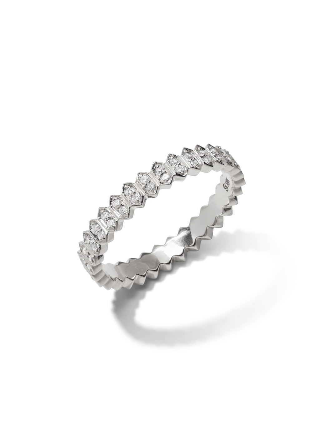 Mini Abacus Diamond White Gold Band