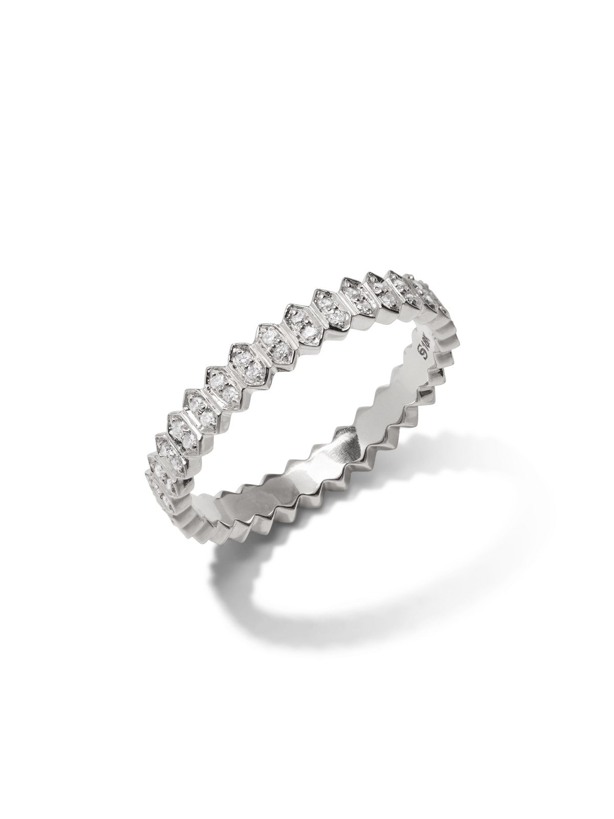 Mini Abacus Diamond White Gold Band
