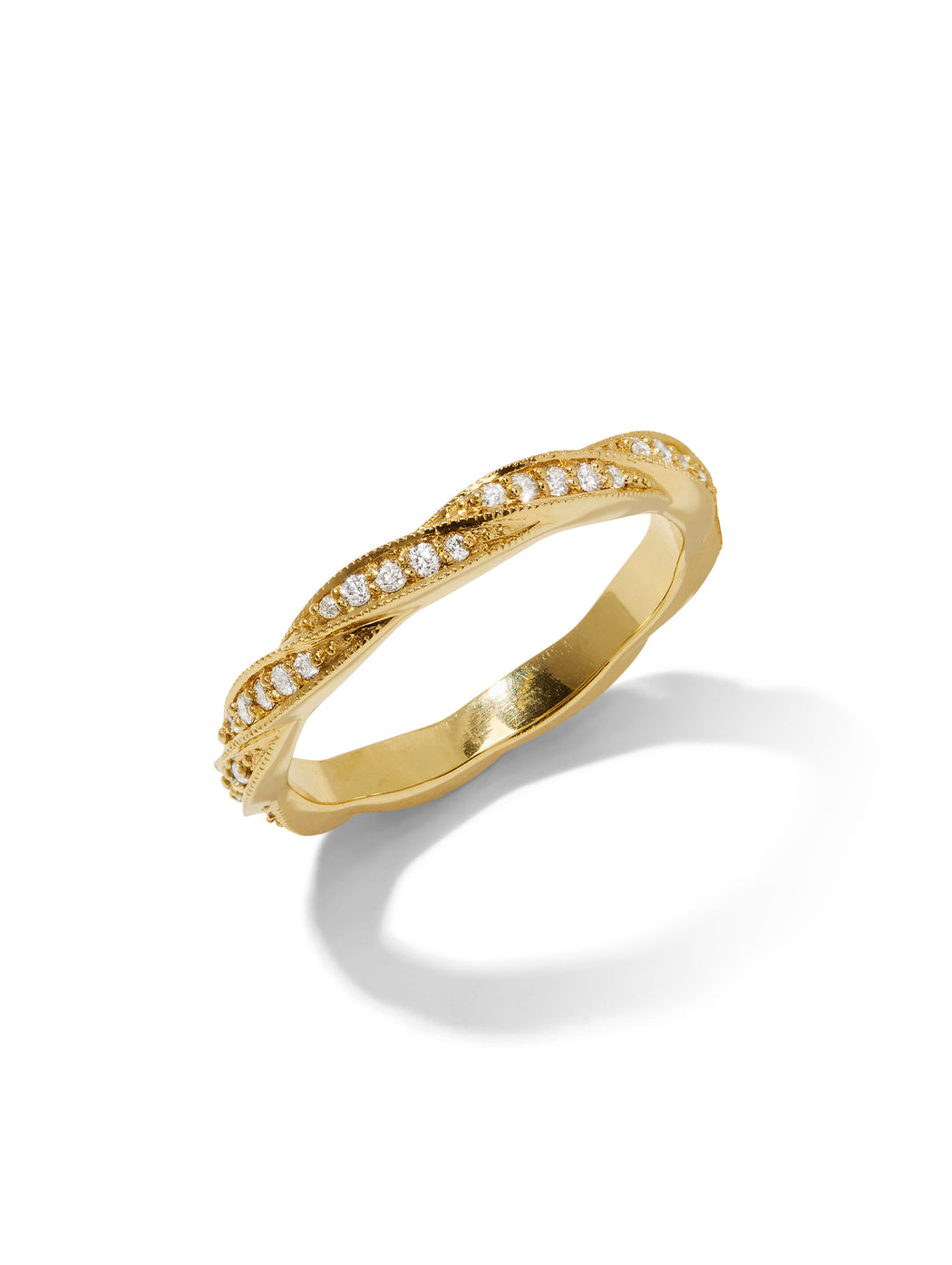 Twine Diamond Yellow Gold Band