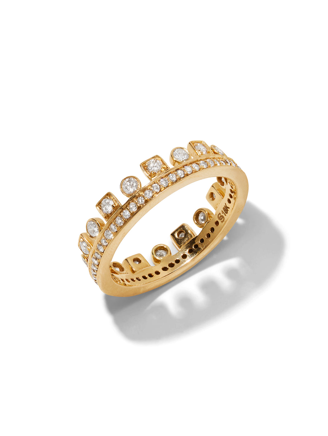 The Crown Diamond Yellow Gold Band