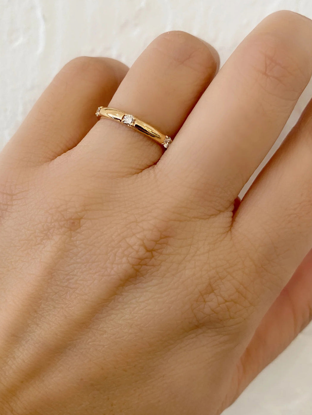 Luna One Stone Diamond Rose Gold Band