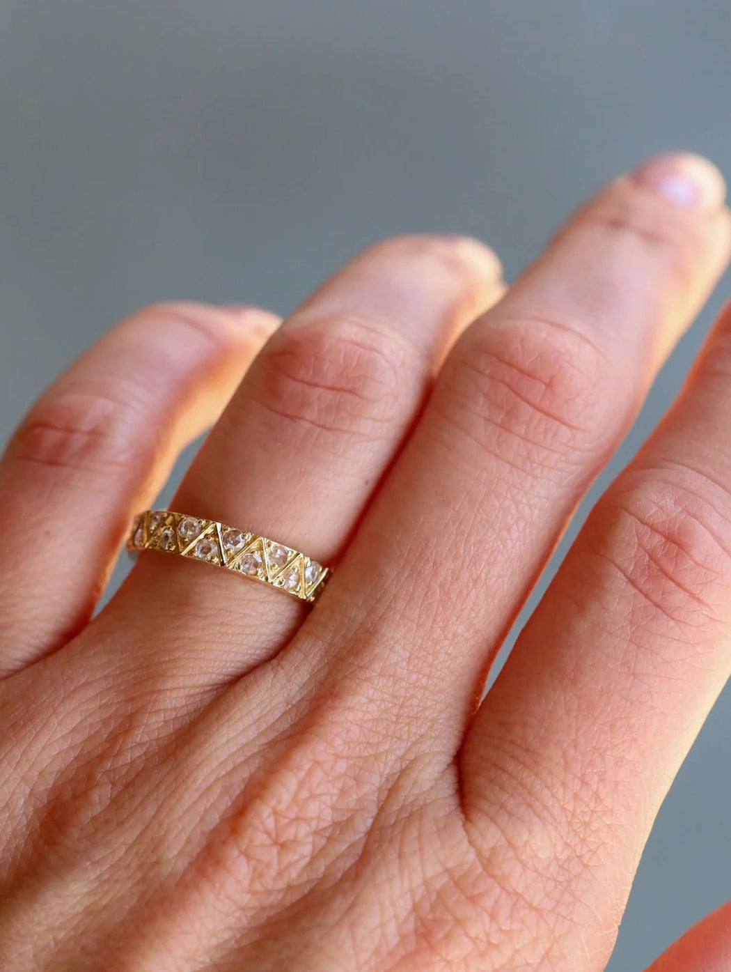 Stella Rose Cut Diamond Rose Gold Band