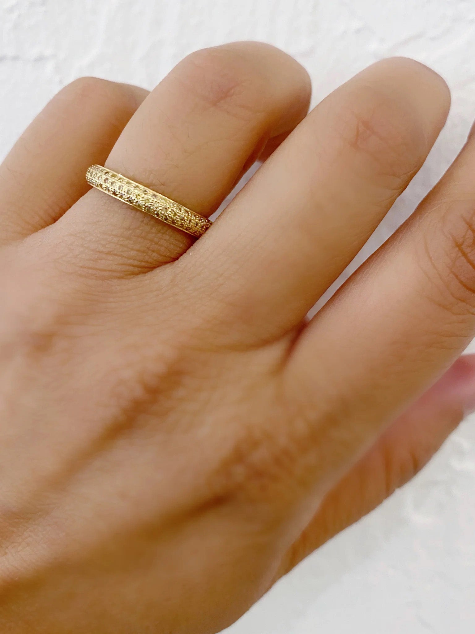 Pave Yellow Diamond Tire Yellow Gold Band