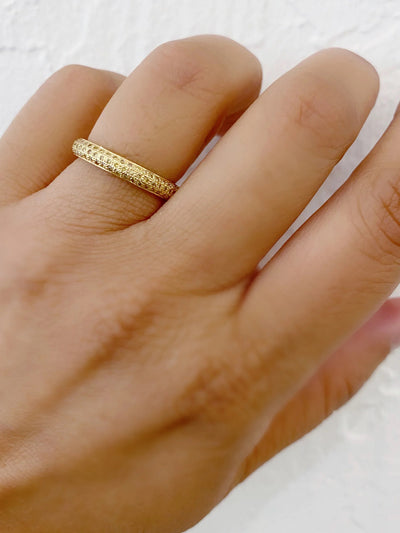 Pave Yellow Diamond Tire Yellow Gold Band