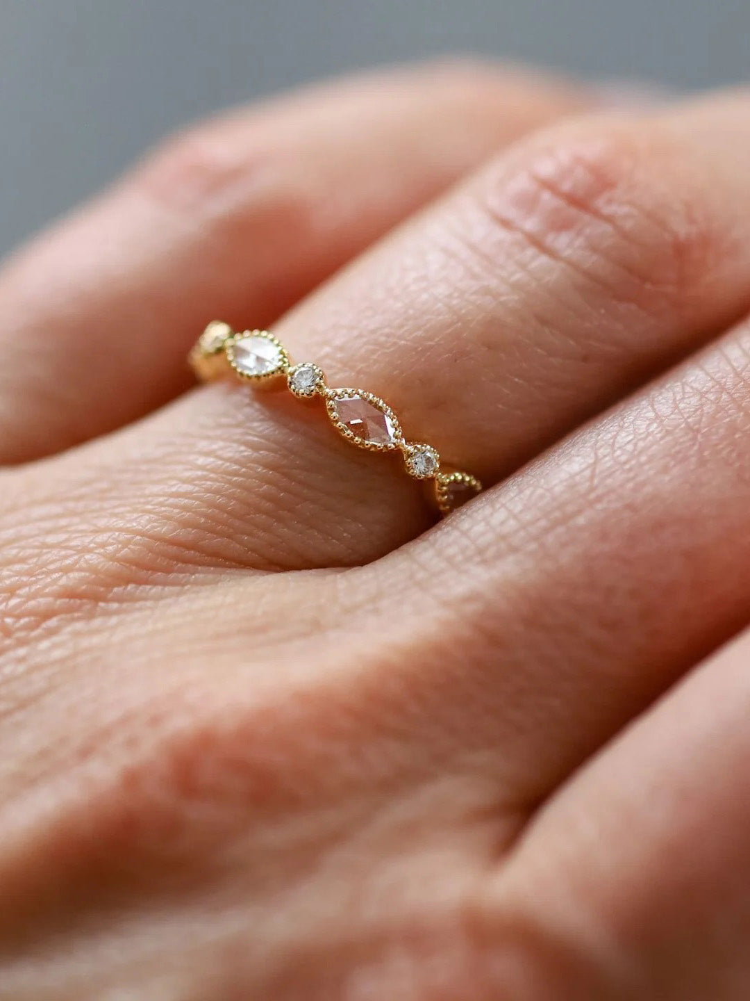 Amara Rose Cut Diamond Yellow Gold Band