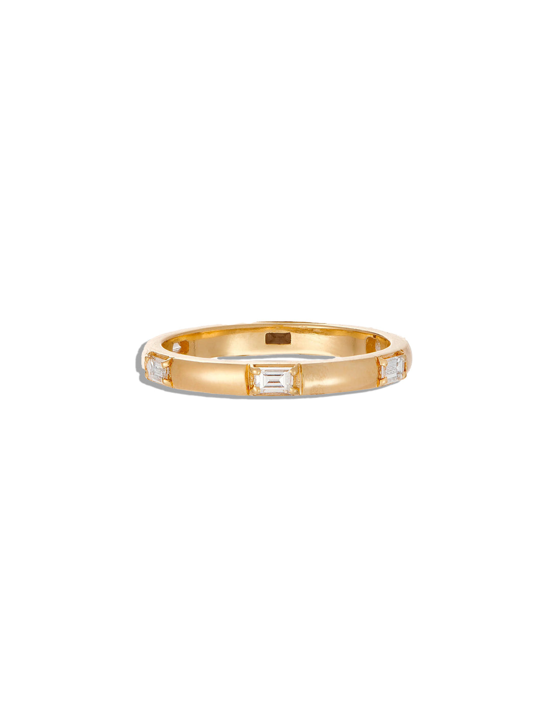 Luna Single Stone Baguette Diamond Yellow Gold Band