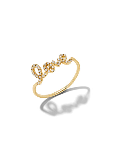 Diamond Love Ring in Yellow Gold