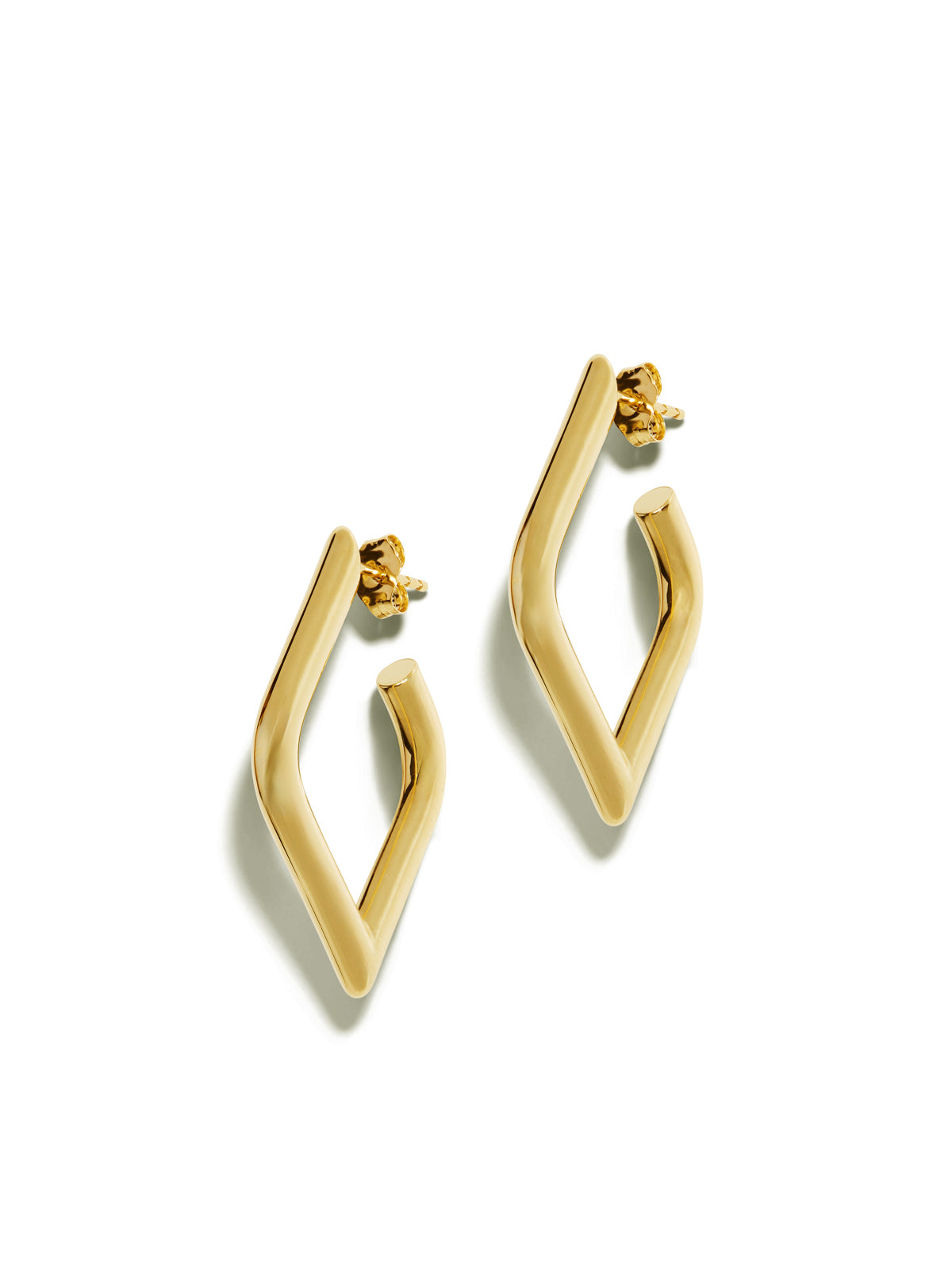 Large Pure Marquise Eye Yellow Gold Hoops