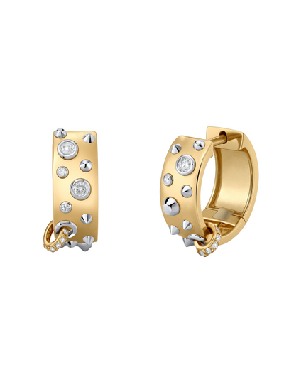 Classic Punk Yellow Gold Hoop Earrings